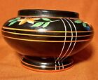 Vintage 1920s Art Deco Hand Painted Black Floral Candy Dish Made In Japan 