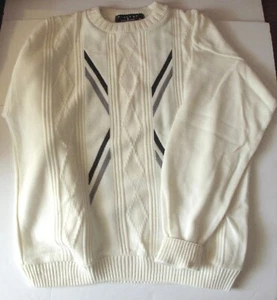 Maglione a maniche lunghe da uomo Protege bianco con design nero - Med - Foto 1 di 3