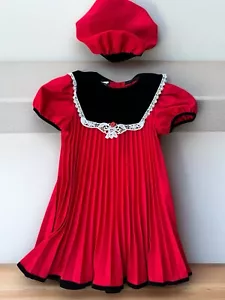 Vintage Thomas Dress With Matching Beret Girls Sz 6 - Picture 1 of 4