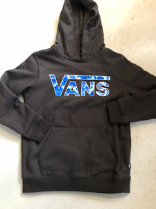 Vans Sweatshirt Boy's Medium (10-12) New Classic Pullover Lightning Black Hoodie