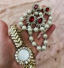 Bracelet And Earrings Bundle Costume Jewelry Faux Pearls Deco Design Statement