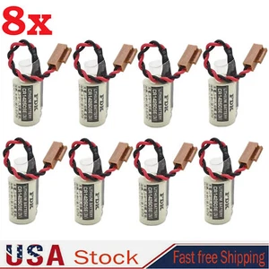8pc CR14250SE(3V) 14250 3V PLC Battery Backup for FDK CR14250SE with Brown Plug - Picture 1 of 5