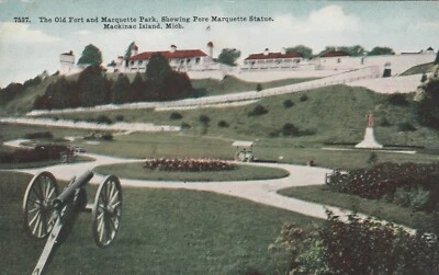 Old Fort Mackinac  canon Foreground Island MI Michigan Vintage Postcard - Image 1 of 2