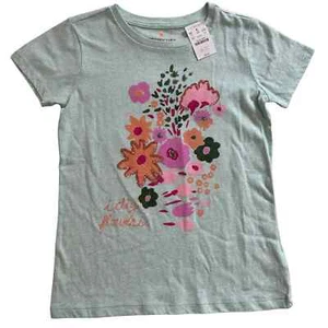 NWT Crewcuts Mint Flower Short Sleeve Tee Large - Picture 1 of 6