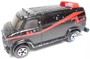 VINTAGE 1983 ERTL GMC PANEL THE A TEAM MR. T BLACK 1:64 DIECAST 3" VAN WITH RED - Picture 1 of 6