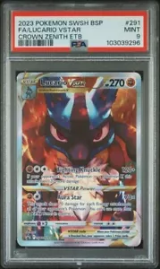 2023 POKEMON SWSH BLACK STAR PROMO 291 FULL ART LUCARIO VSTAR PSA 9 - Bild 1 von 3