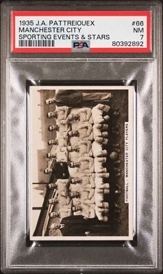 1935 J.A. Pattreiouex Sporting  #66 Manchester City Soccer (KCR) PSA 7 LOW POP! - Image 1 of 4
