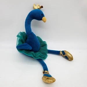 Jellycat Plush Peacock Swan Flamingo Ballerina Dancer Blue Teal Gold Crown Tutu - Picture 1 of 6