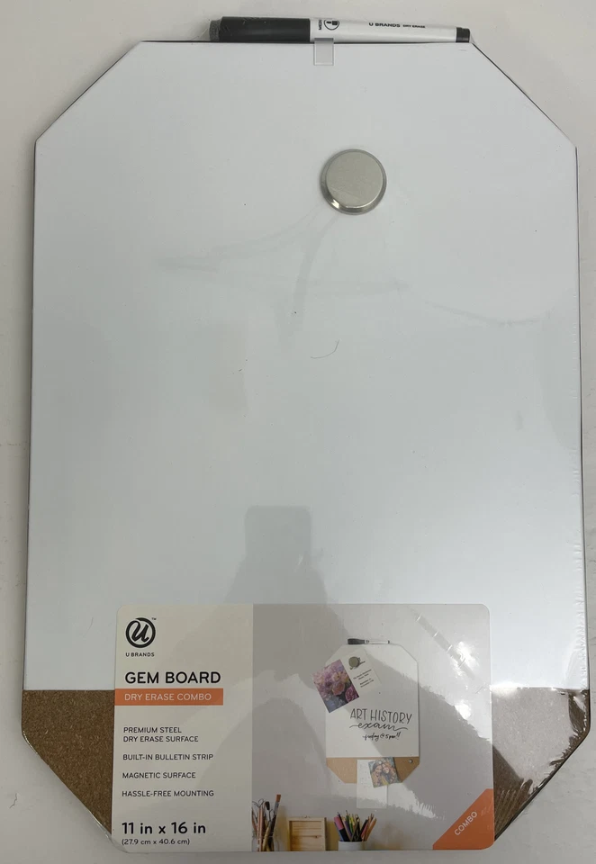 U Brands Gem Dry Erase Cork Board Combo Magnet 11 X 16 in Target