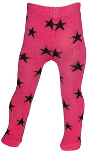 AUSVERKAUF! Dunkelrosa Strickstrumpfhose mit schwarzen Sternen passt 18" American Girl Größe Puppe - Bild 1 von 2