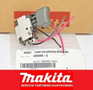 INTERRUTTORE MAKITA ORIGINALE TG563FSB-3 650669-6 PER TRAPANO A MARTELLO CORDLESS 6391D 8391D - Foto 1 di 10