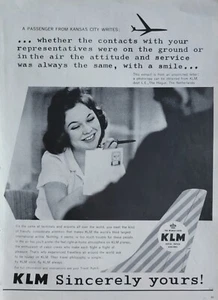 KLM Royal Dutch Airlines Vintage 1961 Aviation Ad "Passenger From Kansas" - Picture 1 of 1