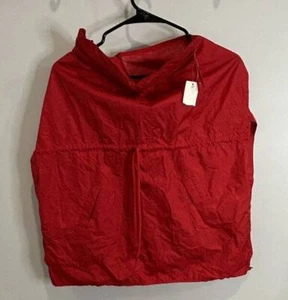 Chaqueta de lluvia antigua marca azul marino perro mascota abrigo rojo cremallera capucha bolsa nueva talla M - Imagen 1 de 8