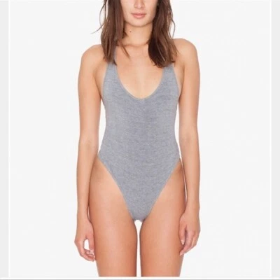 Body halter American Apparel gris jaspeado damas algodón mediano spandex Foto 1 de 4