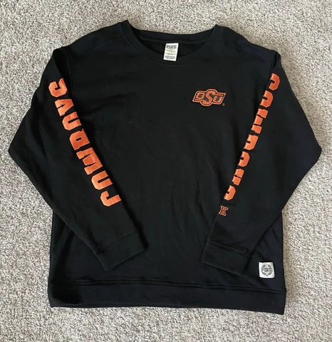 OSU Oklahoma State Cowboys Womens Long Sleeve Sweatshirt Size Large Sequin Cover
