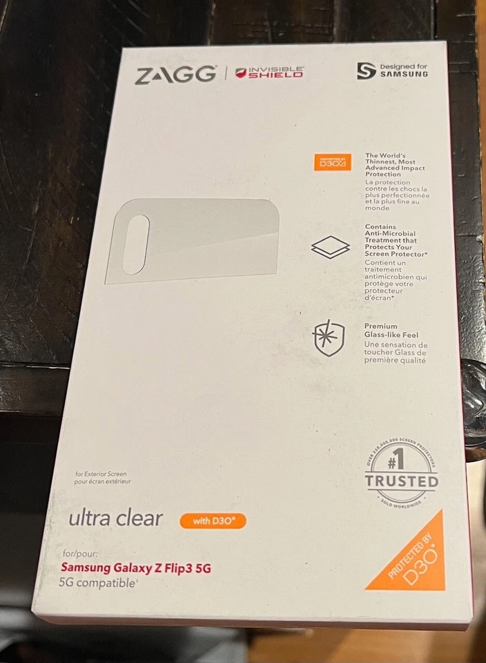 Protetor de tela ZAGG InvisibleShield ultra claro D3O Samsung Galaxy Z Flip3 5G - Imagem 1 de 1
