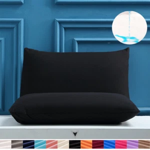 2Pcs Waterproof Pillow Case Ultra Soft Pillow Cover Standard 20"x28" Pillowcases - Picture 1 of 27