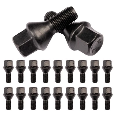 20 Bulloni Dadi Ruote Cerchi Lega Per Jeep Compass 2017-2020 M12X1,25 NERI - Immagine 1 di 4