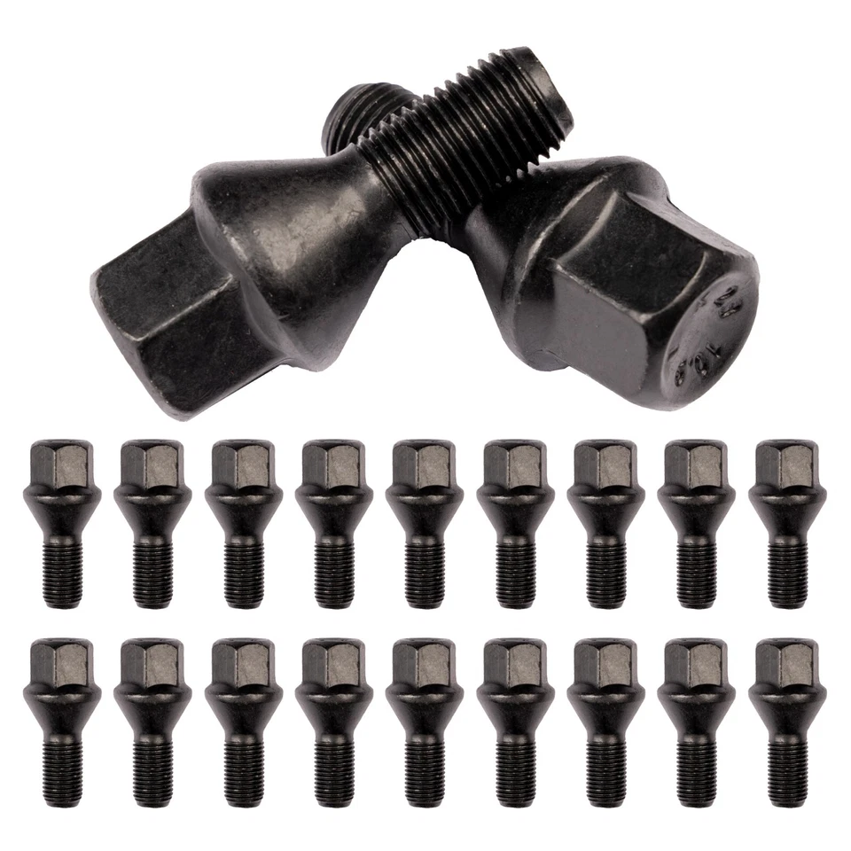 20 Bulloni Dadi Ruote Cerchi Lega Per Jeep Compass 2017-2020 M12X1,25 NERI - Immagine 1 di 4