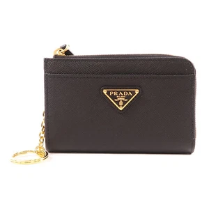PRADA GHW Black Saffiano Key Chain Case 1PP122 QHH F0002 Leather Black - Picture 1 of 12
