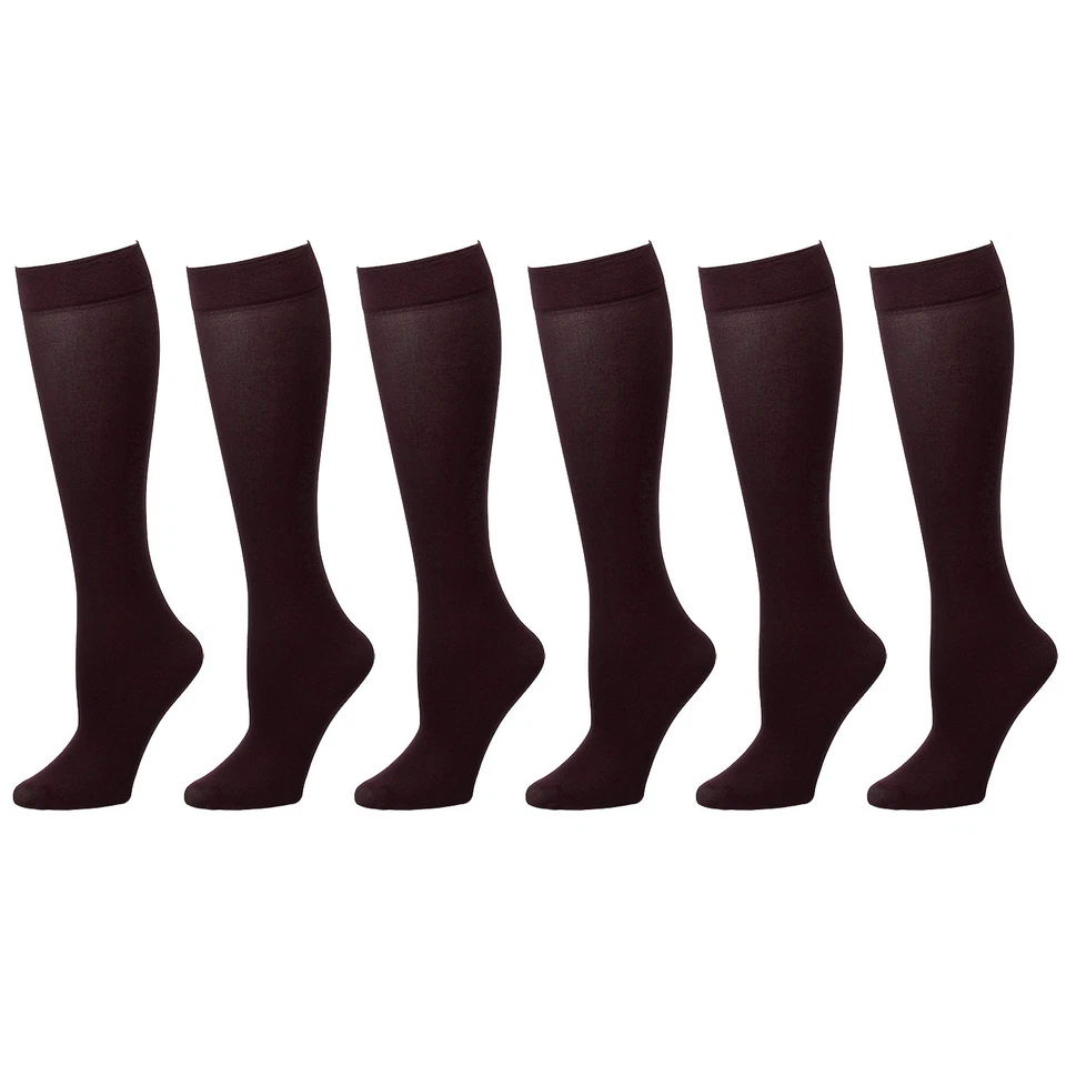 6-Pack Women Trouser Socks Stretchy Spandex Opaque Knee High Comfort Band  - Image 1 of 1
