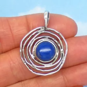 Lapis Lazuli Pendant Sterling Silver Sun Moon Petroglyph Spiral Galaxy 231508 - Picture 1 of 5