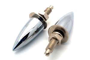 2 Chrome "Spike" Motorcycle License Plate Frame Bolts - Lic Tag Fastener Screws - Bild 1 von 2