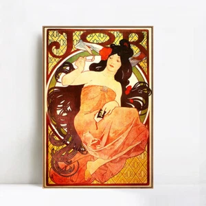Framed Canvas Giclee Print Job, 1898 by Alphonse Mucha Wall Art Home Decorations - Picture 1 of 17
