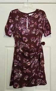 Abito ASTR The Label donna M marrone cravatta floreale foderato finto manica corta - Foto 1 di 15