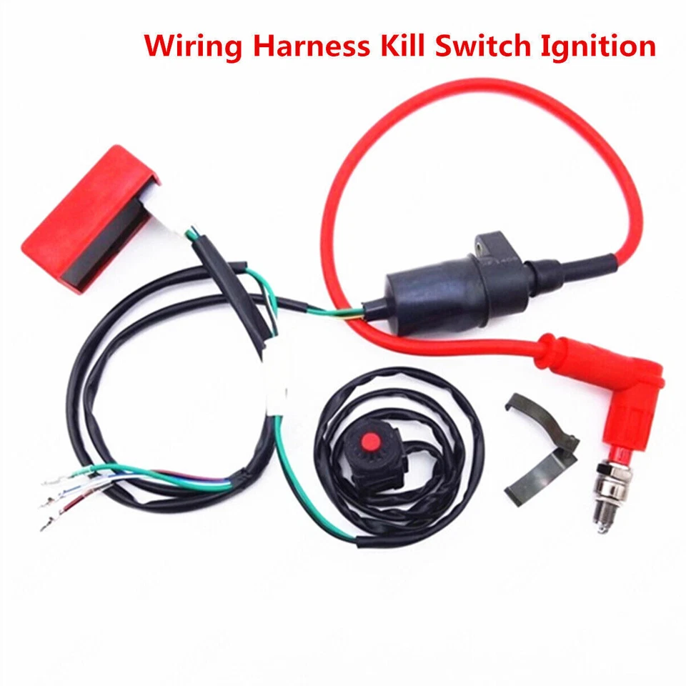 Kit de bujías CDI de bobina de interruptor de encendido de telar de cableado para pit bike 110cc 125cc 140cc Foto 1 de 4