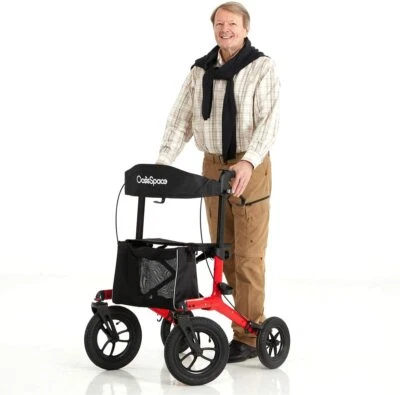 2026 OasisSpace Pneumatic Rollator Walker with Seat - 12" Wheel Aluminum - Image 1 of 4