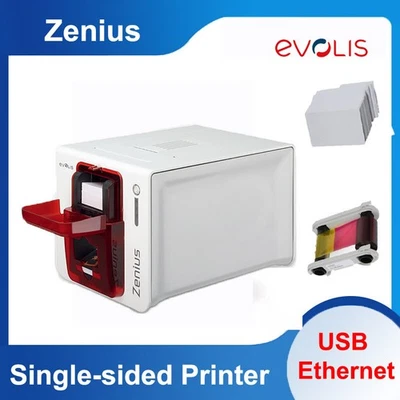 Evolis Zenius 300DPI Single Side Photo ID Card Printer System USB Ethernet Port - Image 1 of 4