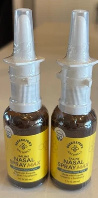 Beekeeper's Naturals spray nasal salino Max Sinus Care (2) 1 oz cada validade 27/08 - Imagem 1 de 2