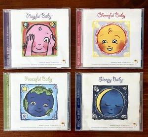 MUSIC FOR BABIES - SET OF 4 CD's Cheerful, Playful, Sleepy, Peaceful Baby Music - Imagen 1 de 3