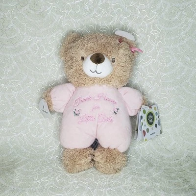 Little Me Thank Heaven For Little Girls Teddy Bear Rattle Plush With Tags - Image 1 of 4
