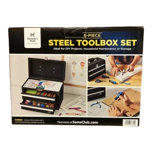 Member's Mark 11" Toolbox with 5 Piece Tool Set - Black - Picture 1 of 2
