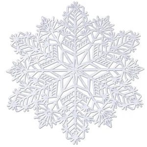 Snowflake Placemats Set of 6 Christmas Decorations Silver Elegant Tablemats R... - Picture 1 of 7