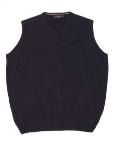 JAMES PRINGLE Mens Vest Tank Top Large Navy Blue Acrylic BT07 - Picture 1 of 3