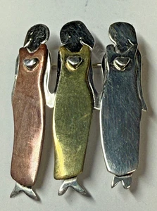 Broche prendedor Mima & Oly de tres hermanas de plata de ley 925 cobre latón - Imagen 1 de 3
