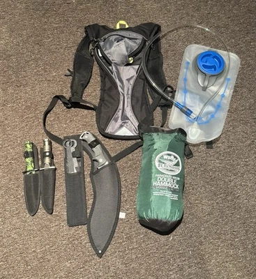 Camping Gear knives, Hammock, and Camelback - Image 1 of 2