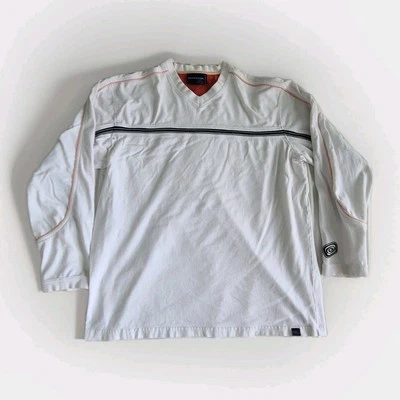 Vintage Gotcha Men's XL long sleeve pullover v neck shirt White And Stripes - Image 1 of 4