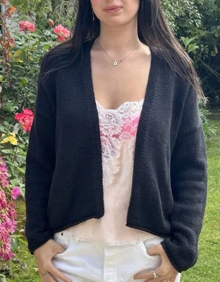 Cárdigan tejido abierto vintage de verano de mezcla de algodón marca M de terciopelo Foto 1 de 4