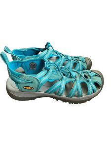 Keen Whisper Women Size 9.5 Sandals Water Trail Hiking Teal 1010962 Shoes