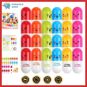 Bolígrafos en forma de píldora bolígrafos retráctiles, bolígrafos cápsula de vitamina, oficina de la semana de enfermeras... - Imagen 1 de 10