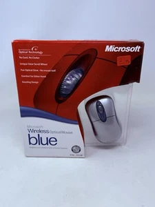 Microsoft Wireless Optical Mouse Blue X08-78550 USB PS/2 Windows Mac SEALED! - Picture 1 of 4