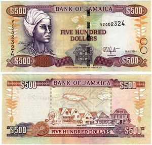 2011 Jamaica 500 Dollar Banknote UNC P85h - Picture 1 of 1