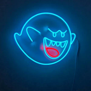 LED Cute Ghost Neon Light Sign Dimmable Beer Bar Pub Halloween Decor Artwork - Picture 1 of 7