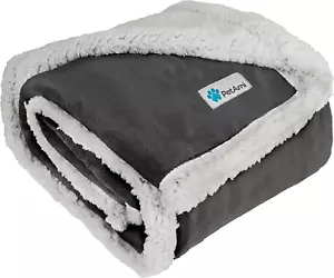Waterproof Dog & Cat Blanket - Sherpa Fleece, Washable Throw Couch & Sofa Protec - Picture 1 of 12