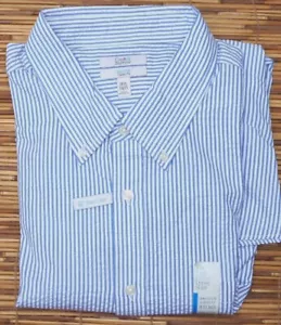 CROFT & BARROW MENS EASY CARE DRESS SHIRT CLASSIC FIT SEERSUCKER FABRIC LIST $32 - Picture 1 of 6