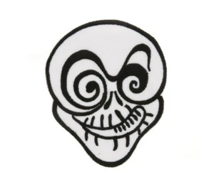 Ecusson patch brodé thermocollant tête de mort skull ø9cm Peterandclo 7481 - Picture 1 of 1